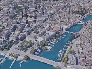 Zurich City, Switzerland (2019) 3D Model preview