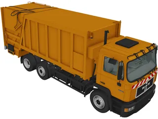 Man F-2000 Garbage Truck (1990) 3D Model preview