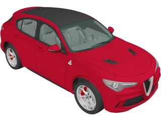 Alfa Romeo Stelvio Quadrifoglio (2018) 3D Model preview