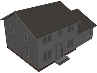 Colonial Style House 3D Model preview