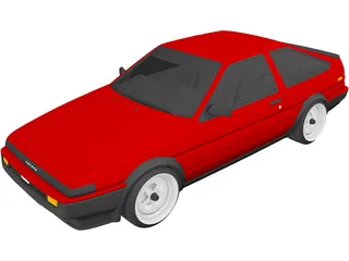 Toyota AE86 (1986) 3D Model preview