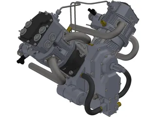 V-twin Engine 3D Model preview
