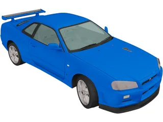 Nissan Skyline GTR R34 3D Model preview