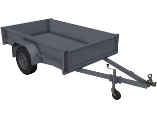 Box Trailer 7x5ft 3D Model preview