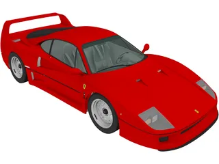 Ferrari F40 (1987) 3D Model preview