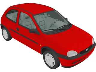 Opel Corsa 3-door (1998) 3D Model preview
