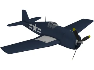 Grumman F6F Hellcat 3D Model preview