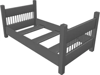 Bed Frame 3D Model preview