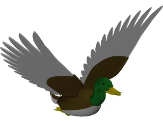 Duck Flying 3D Model preview