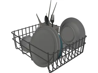 Dish Set 3D Model preview