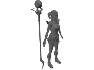 Elf Witch 3D Model preview
