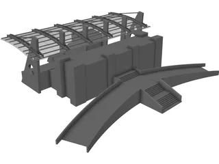 Stadium Canopy 3D Model preview