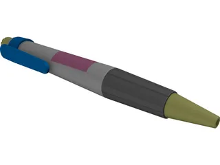 Retractable Pen 3D Model preview