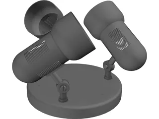 Triple Lamp Fixture 3D Model preview