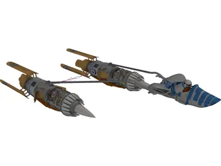 Star Wars Anakin Pod Racer 3D Model preview