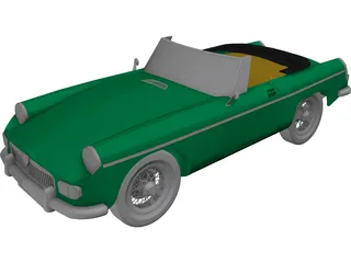 MGB Sports Car 3D Model preview