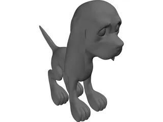 Cartoon Puppy 3D Model preview