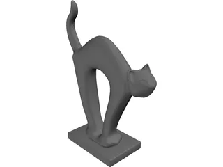 Abstract Cat Statue 3D Model preview