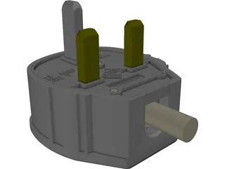 3 Pin Plug 3D Model preview