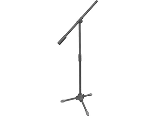 Metal Microphone Stand With Boom 3D Model preview