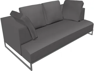 B&B Couch 3D Model preview