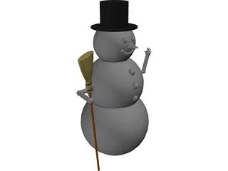 Waving Snowman 3D Model preview
