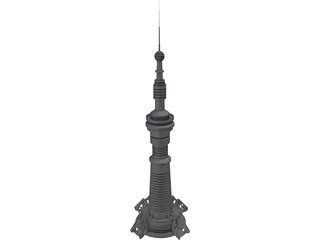 Futuristic Radio Tower 3D Model preview