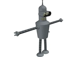 Futurama Bender 3D Model preview