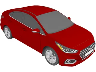 Hyundai Accent (2018) 3D Model preview