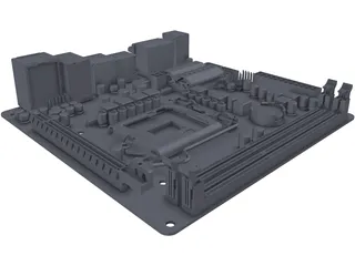 Gigabyte GA-H55N-USB3 Motheboard 3D Model preview