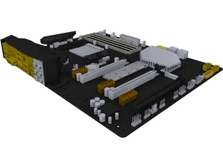 MSI X370 Gaming Pro Carbon Motherboard 3D Model preview