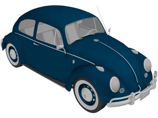 Volkswagen Beetle (1962) 3D Model preview