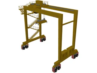 RTG Container Port Crane 3D Model preview
