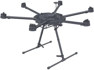 DJI M600 Drone 3D Model preview