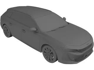 Peugeot 508 SW (2020) 3D Model preview