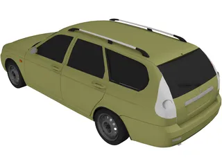 Lada Priora 2172 (2009) 3D Model preview