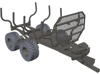 Logging Trailer 3D Model preview