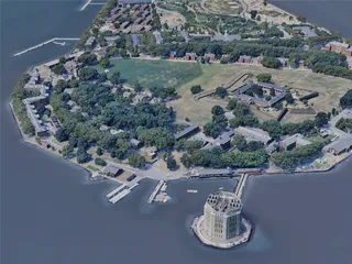 New York City, Governors Island, USA (2019) 3D Model preview