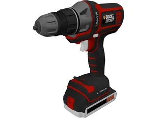 Drill Black and Decker 3D Model preview