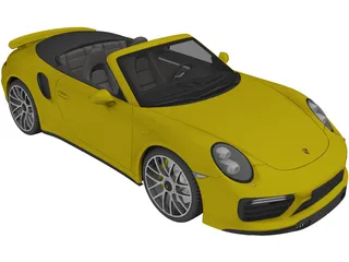 Porsche 911 Turbo S Convertible (2016) 3D Model preview