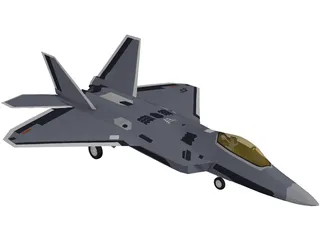 F-22A Raptor 3D Model preview