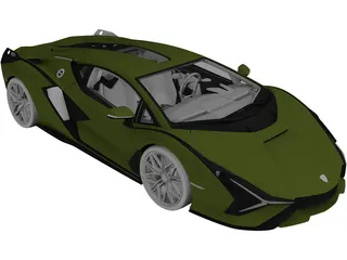 Lamborghini Sian FKP 37 (2020) 3D Model preview