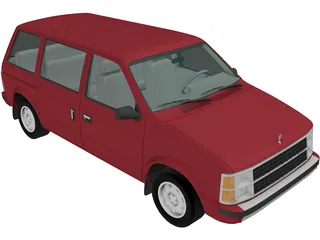 Dodge Caravan (1984) 3D Model preview