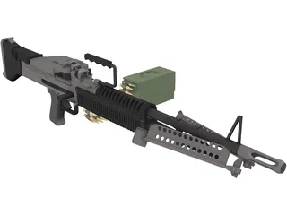 M60 Machine Gun 3D Model preview