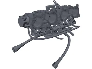 Honda CBR 600 RR Engine Intake 3D Model preview