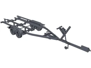 Boat Trailer 3D Model preview