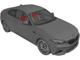 BMW M2 Competition (2018) 3D Model preview