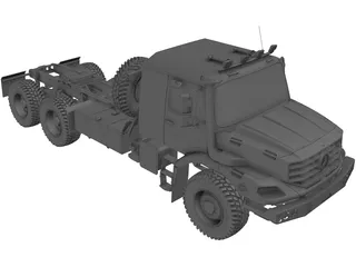 Mercedes-Benz Zetros 6x6 Truck 3D Model preview