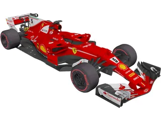 Ferrari SF70H F1 3D Model preview