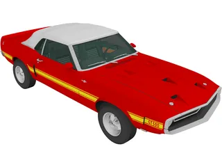Ford Mustang GT500 Shelby Convertible (1969) 3D Model preview